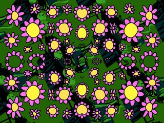 abstract floral background with flowers