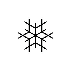 Snowflake line thin icon on white background. Vector illustration eps10.