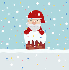 Santa Claus on the roof vector