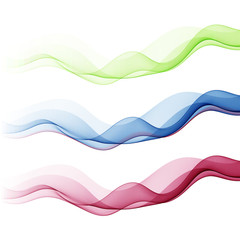 Abstract motion smooth color wave vector. Set of Curve colorful lines