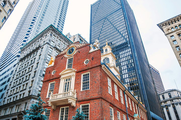 Fototapeta na wymiar Architecture buildins in city of Boston downtown