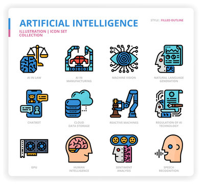 Artificial Intelligence icon set