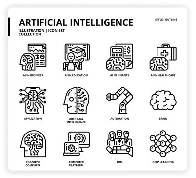 Artificial Intelligence icon set