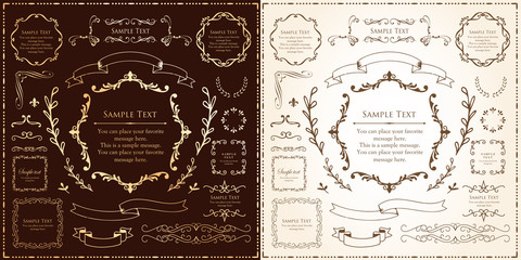 Print Beautiful decorative material with a sense of quality. Decoration. greeting card. Premium decoration. Ticket design. Antique ruled lines. High-quality box border. Design template. 