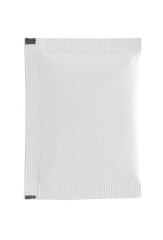 blank white sachet package isolated on white background