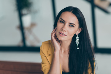 Close-up portrait of her she nice-looking attractive charming stunning perfect winsome adorable...