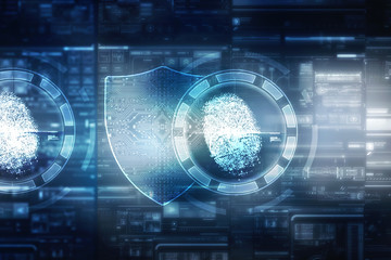 Fingerprint Scanning Technology Concept 2d Illustration