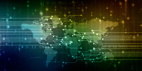 2d illustration world map abstract background