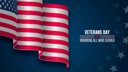 veterans day, November 11,united states flag and honoring all who served