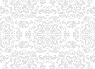 Orient vector classic light silver pattern. Seamless abstract background with vintage elements. Orient background. Ornament for wallpaper and packaging