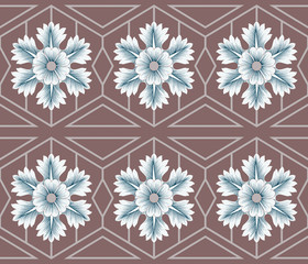 seamless floral with geometrical design pattern