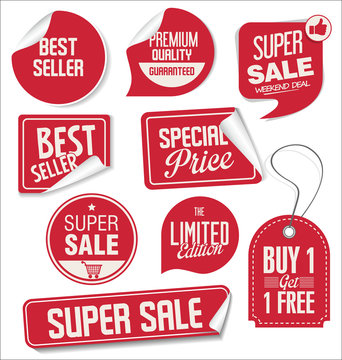 Collection of super sale and price badge and labels 