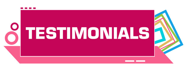 Testimonials Pink Colorful Borders Circles 