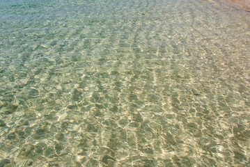 波打ち際の透明な水