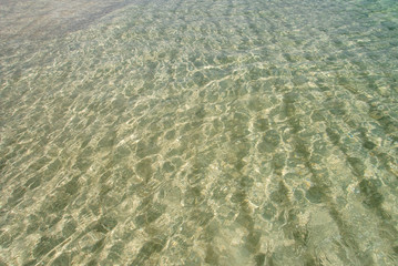 波打ち際の透明な水