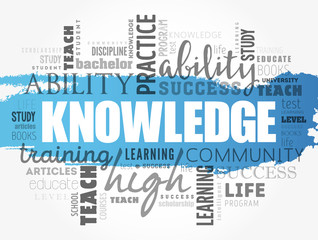 KNOWLEDGE word cloud collage, education concept background