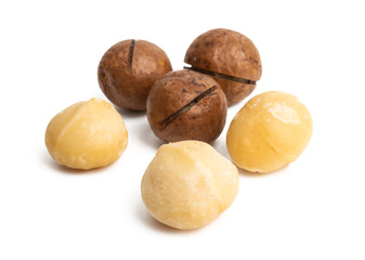 macadamia nuts isolated