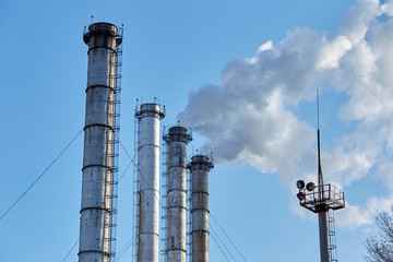 Smoke emission from factory pipes