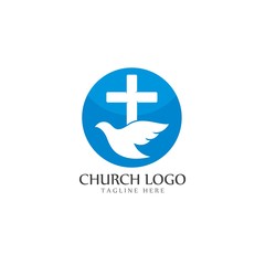 Church logo template vector icon illustration design 