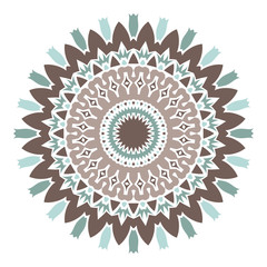 Mandala. Ethnicity round Greco Roman ornament. Ethnic style. Elements for invitation cards, brochures, covers. Oriental circular pattern. Arabic, Islamic, moroccan, asian, indian native motifs.