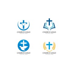 Church logo template vector icon illustration design 