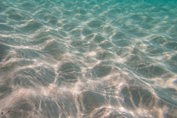 透明な波と砂紋、光の影