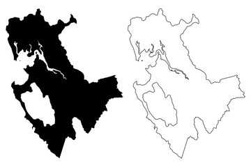 Darien Province (Republic of Panama, Provinces of Panama) map vector illustration, scribble sketch Darien map