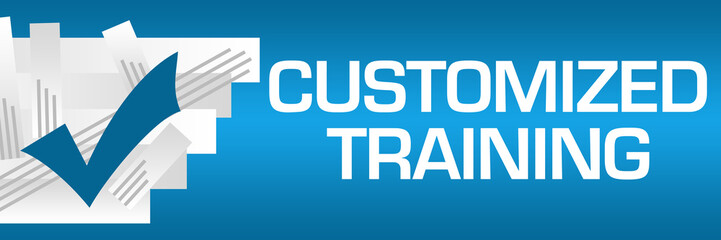 Customized Training Blue Background White Stroked Stripes 