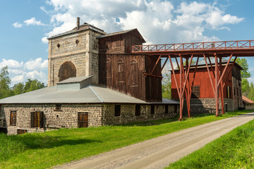 Old closed down ironworks or mill on the Swedish countryside