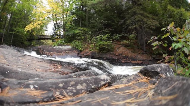 Small waterfall in Arrowhead Park. Indian Summer. Ontario. Canada