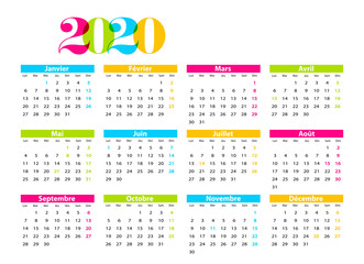 Cm 2023 Calendrier Calendrier Français 2020, 2021, 2022 Et 2023 Wall Mural | Wallpaper  Murals-Brad Pict
