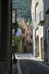Main road of a small town called San Lorenzello In benevento, Italy.