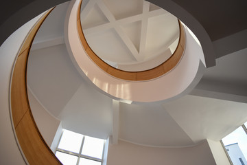 Spiral staircase. View from below.-2