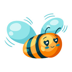 Illustration of cute bee in love. Valentine Day symbol.