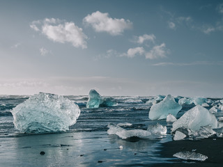 Fototapeta na wymiar iceland jokulsarlon diamond beach