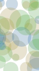 Multicolored translucent circles on a white background. 3D illustration