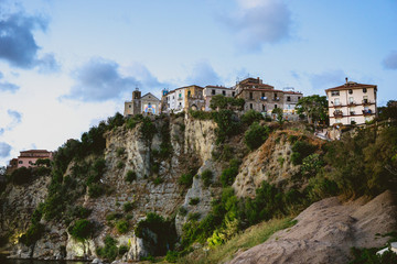 Fototapeta premium Agropoli city at sunset