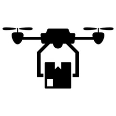 Delivery by Drone Concept, Instant Smart Shipping By Air Drone Vector, Digital Logistics Icon