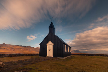 Búðakirkja church in Búdir town in Snæfellsnes peninsula, West Iceland.