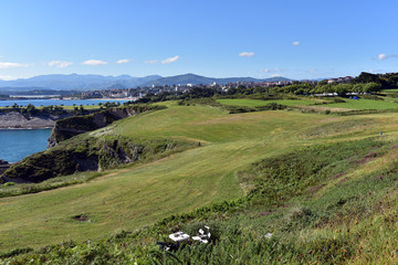 Cabo Mayor Park seen from Mirador del Faro de Cabo Mayor, Santander, Cantabria, Spain