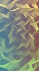 Abstract triangle geometrical green orange background. Geometric origami style with gradient. 3D illustration