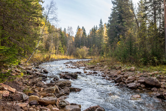 Gorge Larkin near the mountin Iremel, South Ural, Republic of Bashkortostan, Russia