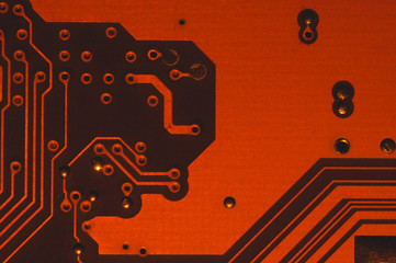 Electronic circuit board abstract background. computer motherboard close up. micro elements of computer. Intelligent technology