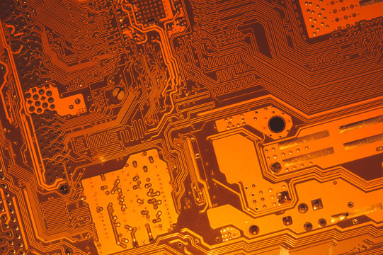 Electronic circuit board abstract background. computer motherboard close up. micro elements of computer. Intelligent technology