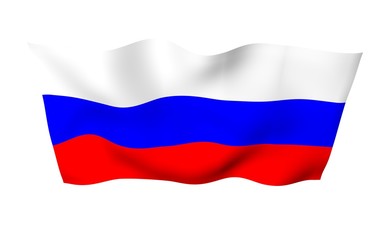 Fototapeta na wymiar Waving flag of the Russian Federation. The National. State symbol of the Russia. 3D illustration