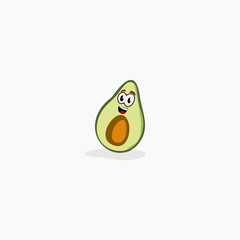 logo design for avocado funny 3D cartoon