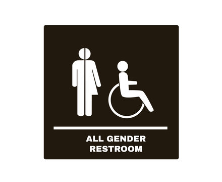 All Gender Restroom Or Toilet Sign, Sign Symbol Background, Vector Illustration.