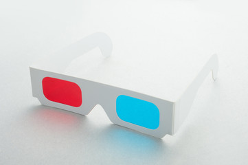 3D glasses on white background