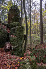 Geheimnissevolle Landschaft des Druidenhaines in der Fränkischen Schweiz