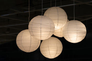 Lighting kits paper ball shape ceiling light bulbs group or Mulberry lamps set of modern interior decoration Japanese style contemporary - Powered by Adobe